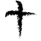 Dark cross on white background