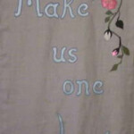This banner, together with 15, was made for a members wedding.