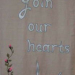 This banner, together with 14, was made for a members wedding.