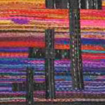 This is the last banner to have been made. It is woven on garden netting with recycled materials and was made for Easter.